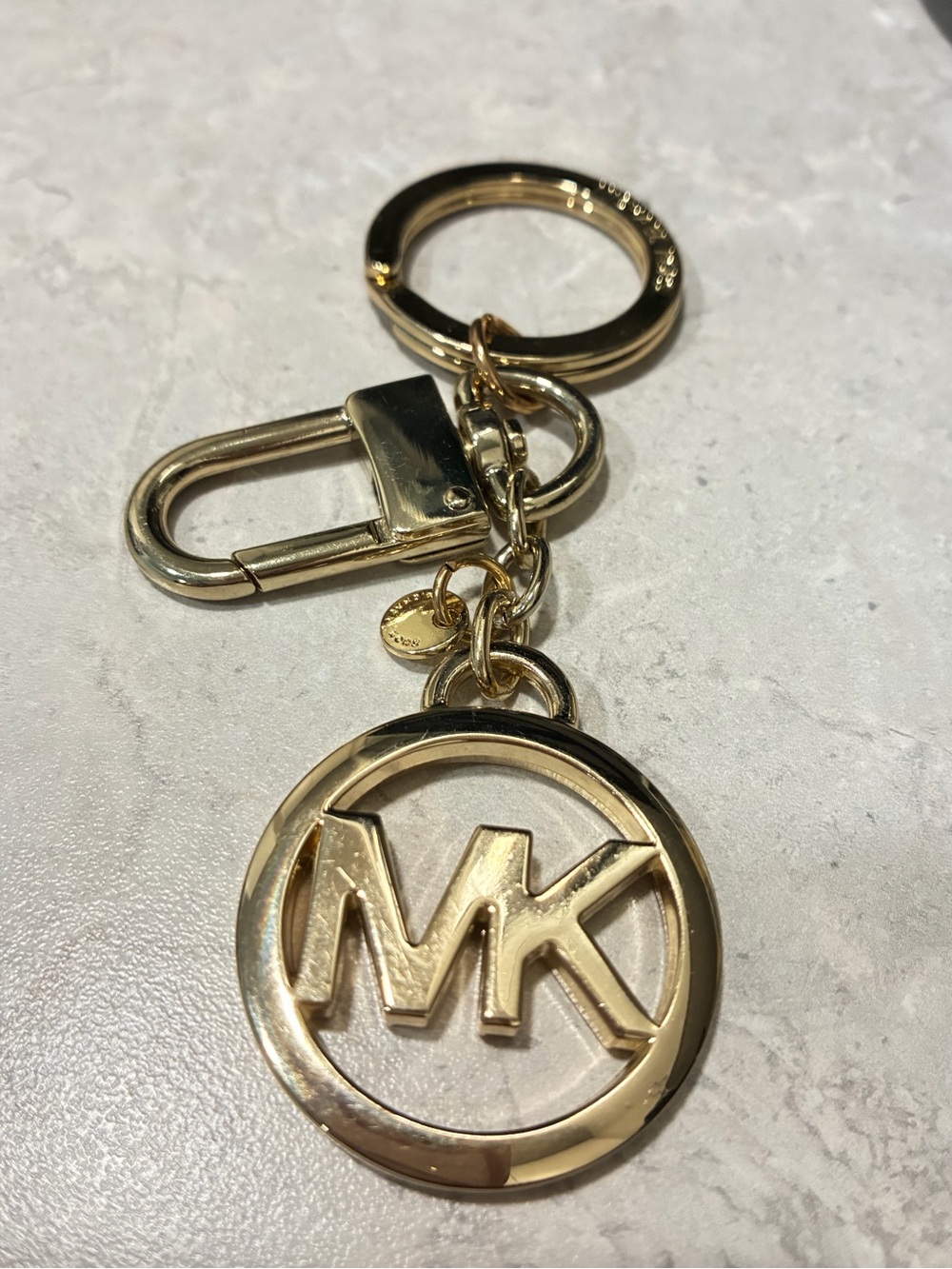 Michael Kors Gold MK Logo Ring Keychain